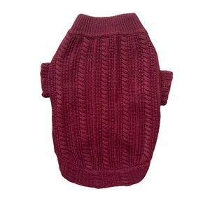 Burgundy Knit Dog Sweater